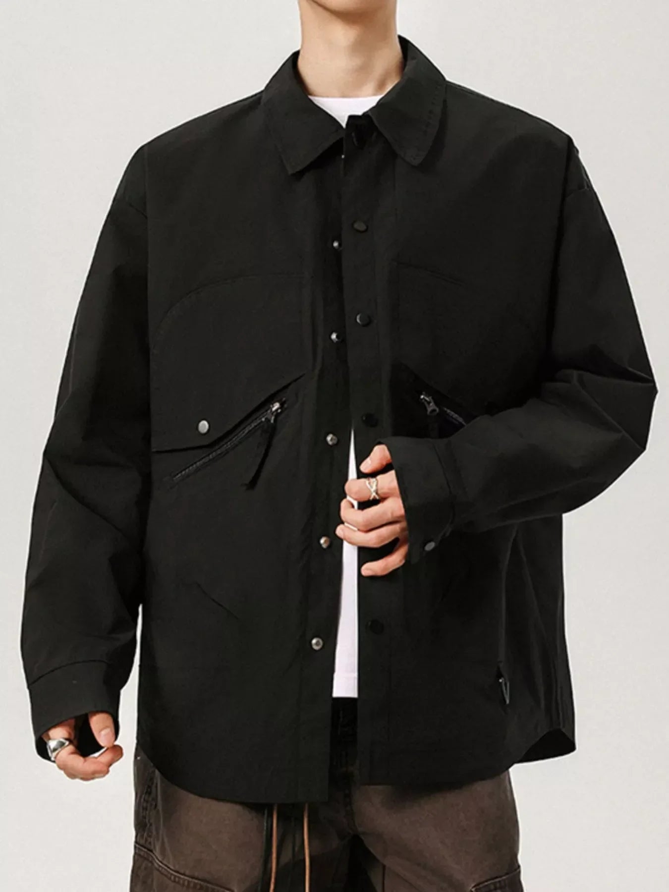 Loose Fit Mens Comfortable Zip Jacket - OutfitLondon