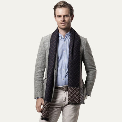 Luxury Black Men's Cashmere Wool Scarf