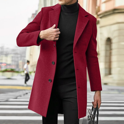 Warm Mens Slim Fit Wool Winter Coat