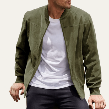 Men's Faux Leather Bomber Coat