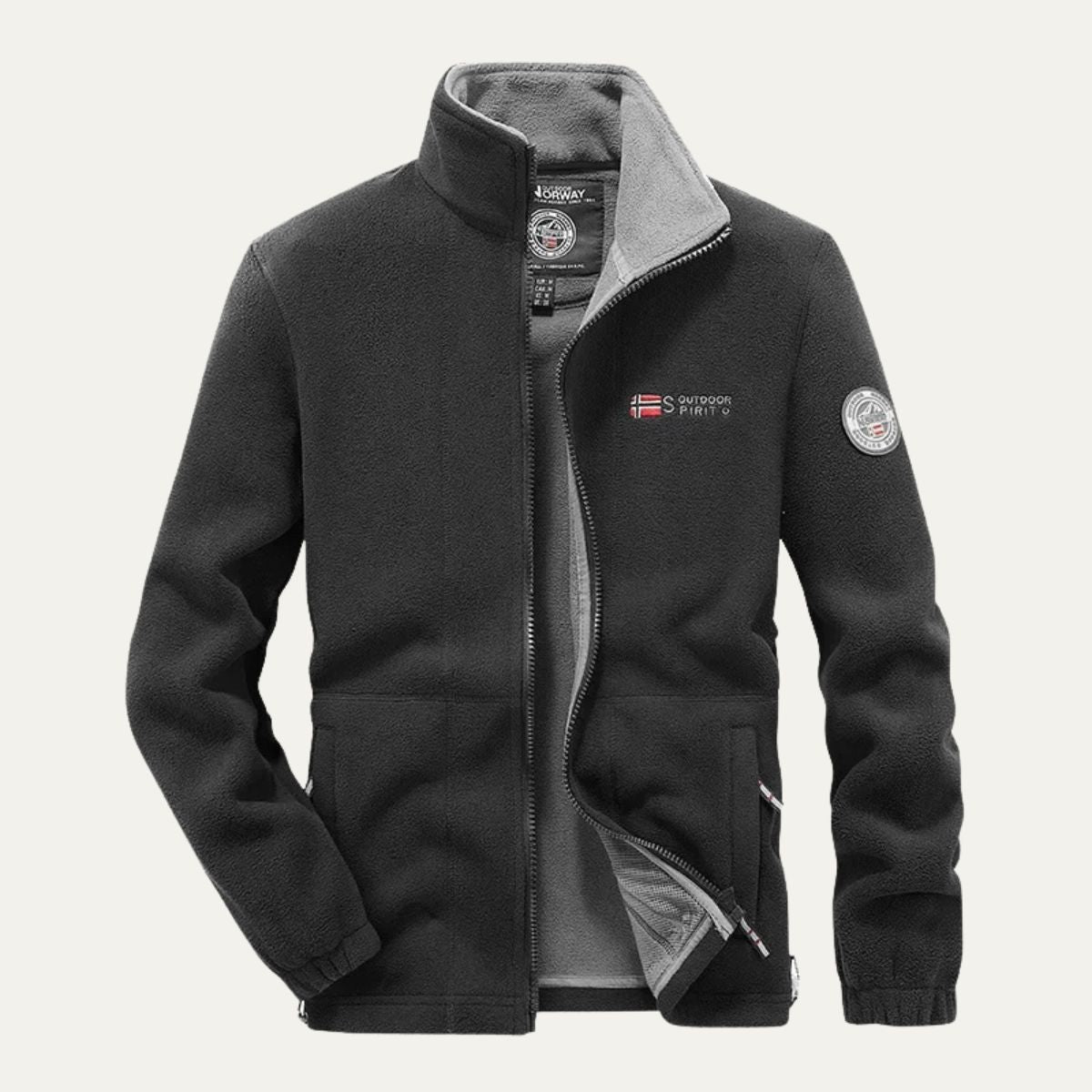 Men's Thick Quilted Fleece Zip Up Jacket