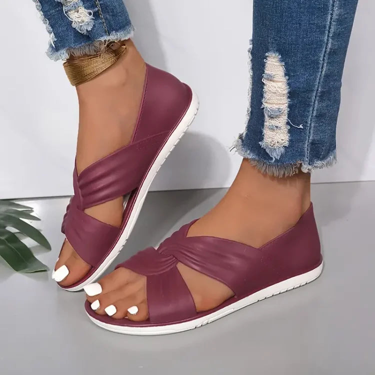Women’s Comfortable Knot Design Sandals Slip On Soft Sole Summer Slides