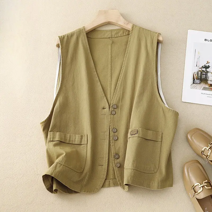 Breathable Casual Linen Vest | Comfortable Layering Piece