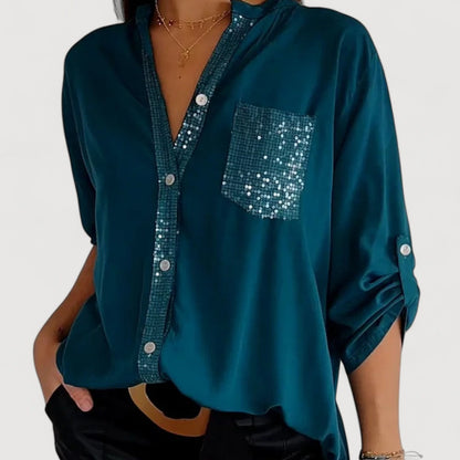 Glittering Sequin Detail Women's Top
