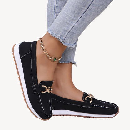 Orthopedic Suede Loafers Women Chain