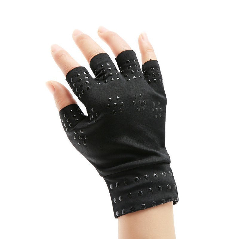 Fingerless Arthritis Gloves | Magnetic Compression Gloves for Arthritis Pain Relief - Improved Circulation - Reduced Swelling