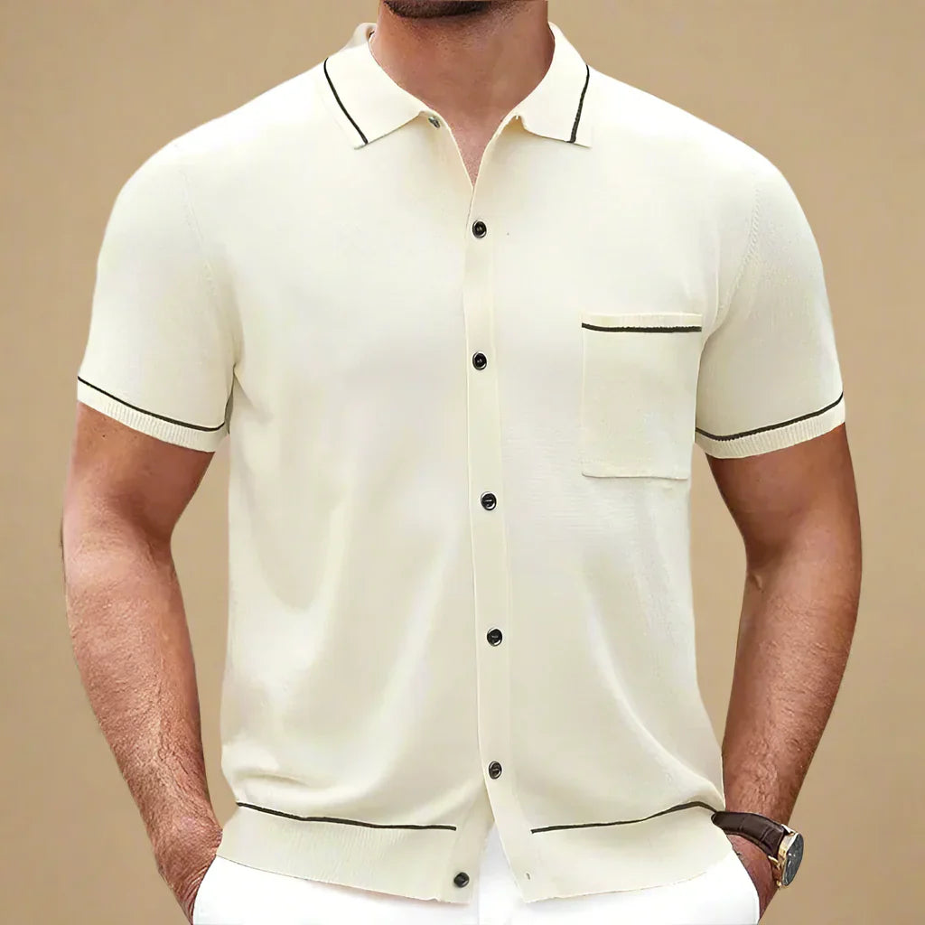 Relaxed Fit Summer Short Sleeve Knit Shirt - OutfitLondon