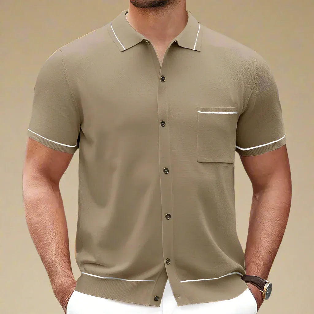 Relaxed Fit Summer Short Sleeve Knit Shirt