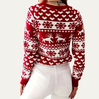 Colorful Winter Fair Isle Knit Sweater