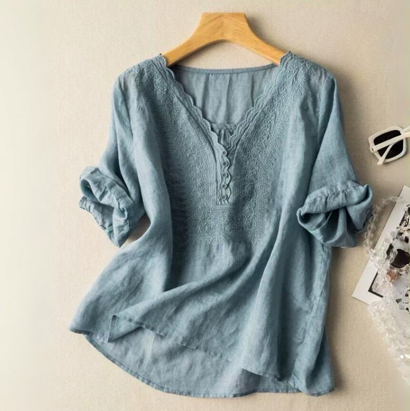 Casual Embroidered Womens Blouse