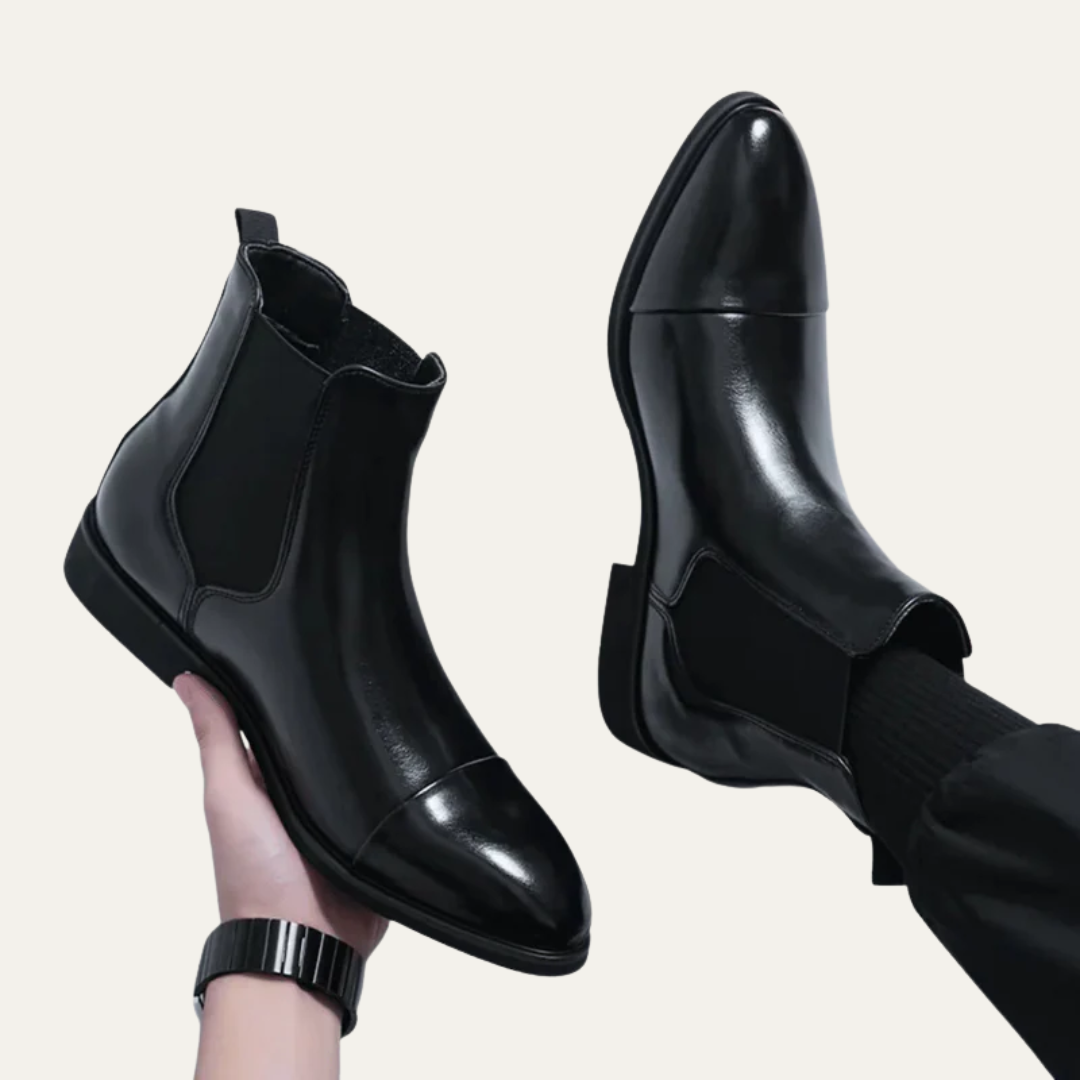 Men's Sleek Black Chelsea Ankle Boots