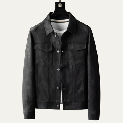 Men's Soft Leather Denim Jacket