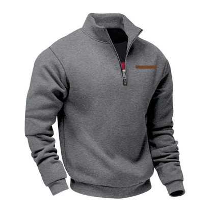 Relaxed Fit Men's Quarter Zip Pullover Sweater