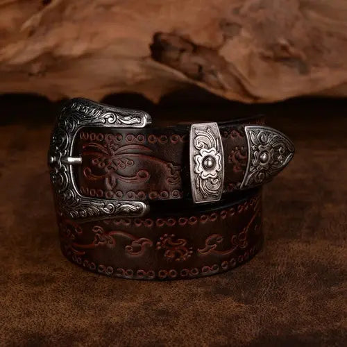 Rugged Genuine Leather Belt - Classic Western Design