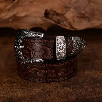 Rugged Genuine Leather Belt - Classic Western Design