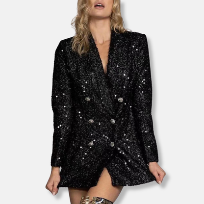 Luxury Satin Sequin Mini Dress