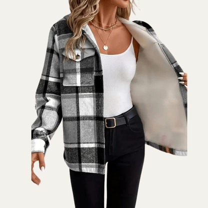 Women's Warm Checked Shirt Jacket