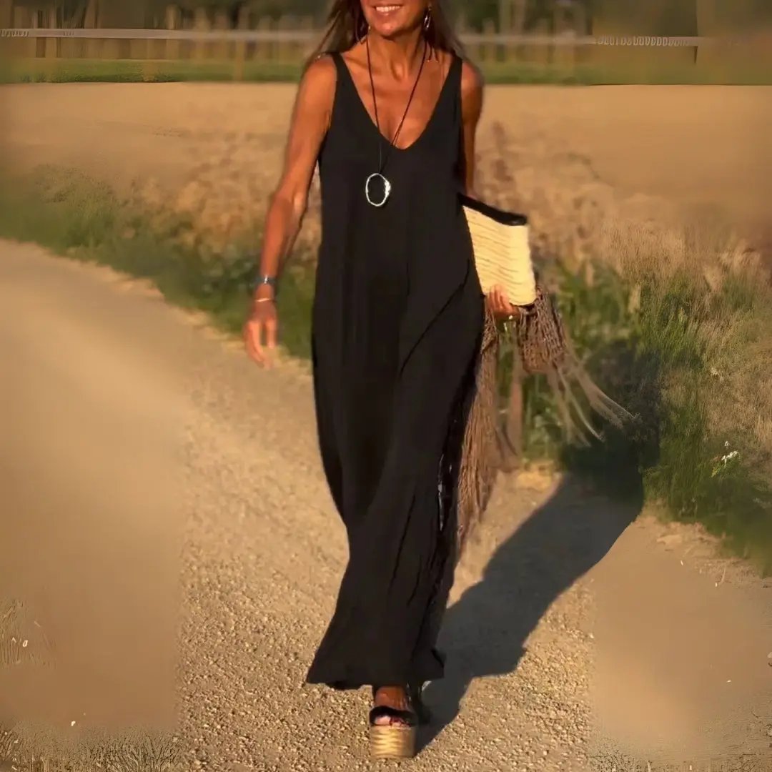 Comfy V-Neck Summer Maxi Dress