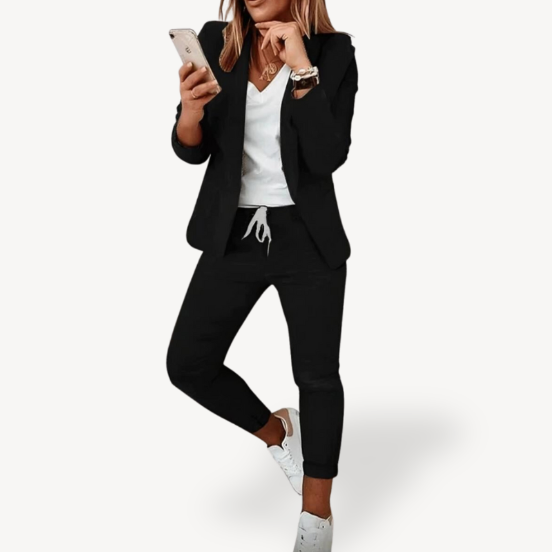 Relaxed Fit Cotton Jogger Suit Set for Women - OutfitLondon