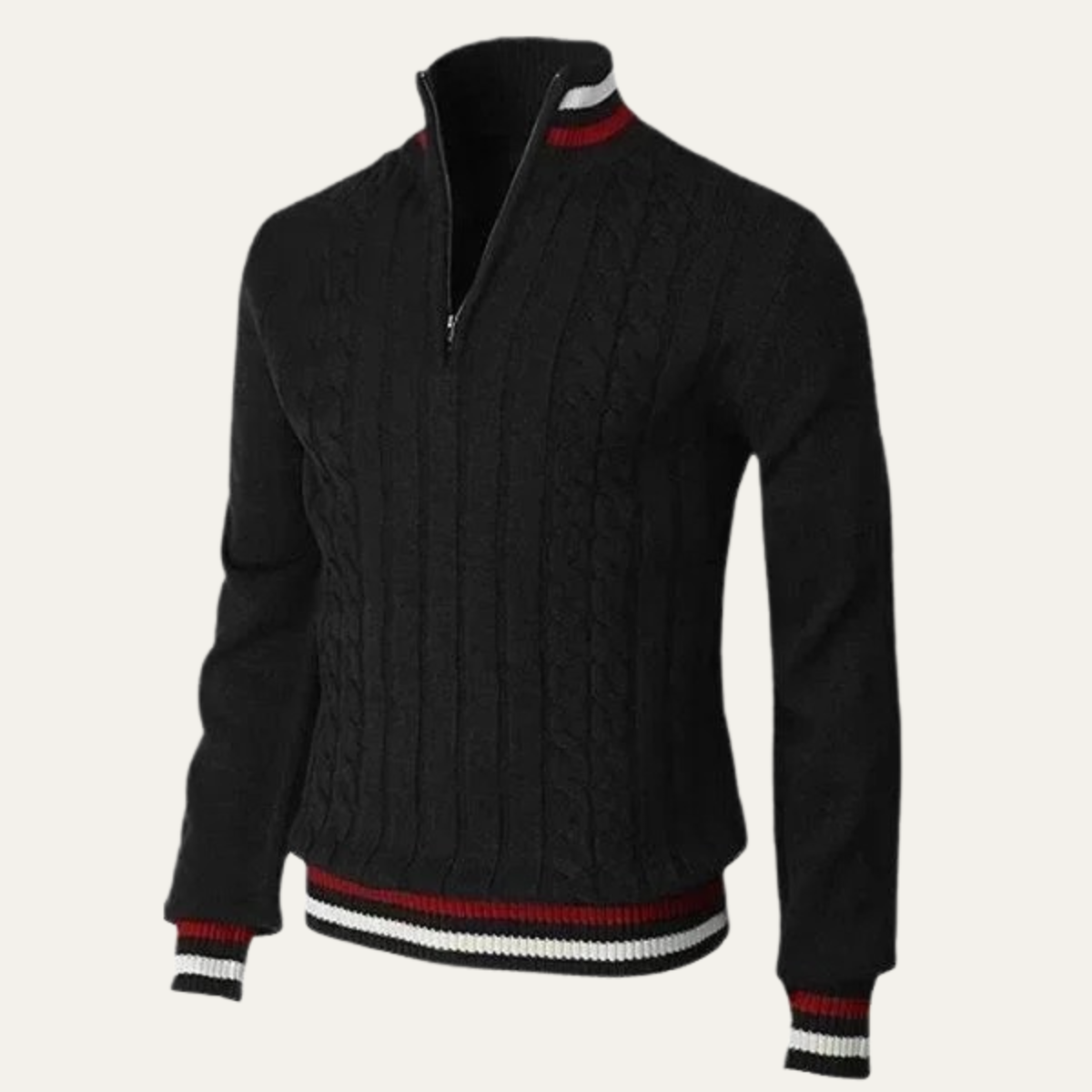 Cozy Mens Striped Crew Neck Knit Sweater