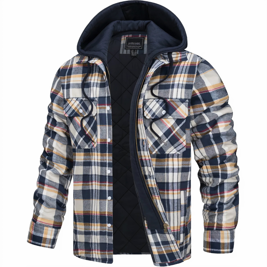 Rugged Plaid Hooded Flannel Jacket
