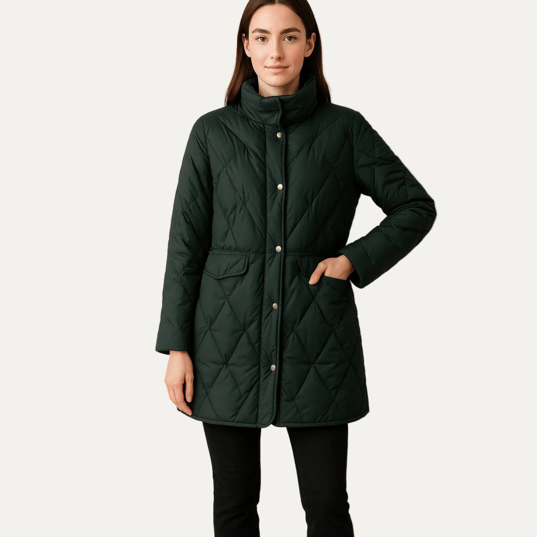 Ladies Luxury Padded Coat with Buttons