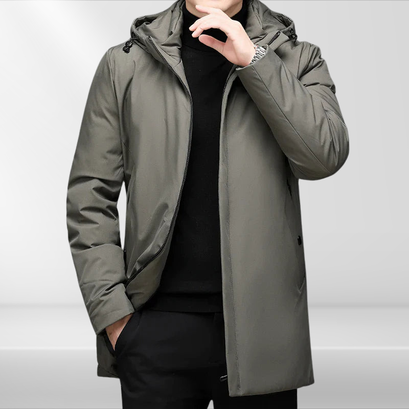 Warm Men's Down Filled Hoodie Jacket