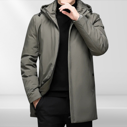 Warm Men's Down Filled Hoodie Jacket