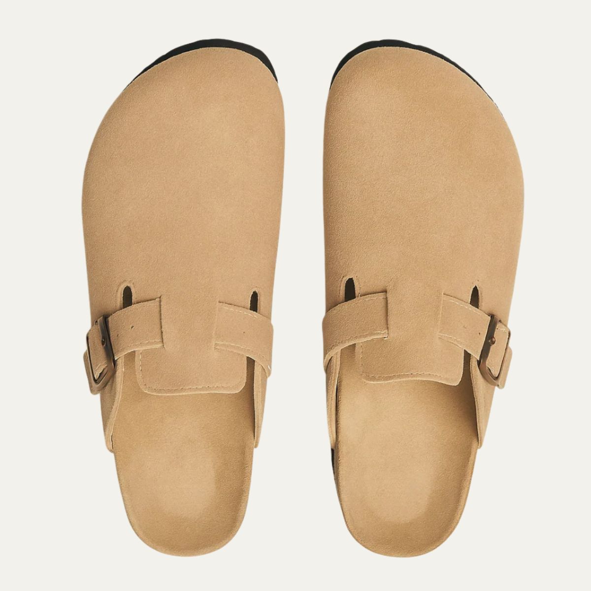 Comfortable Beige Suede Moccasin Slippers for Men