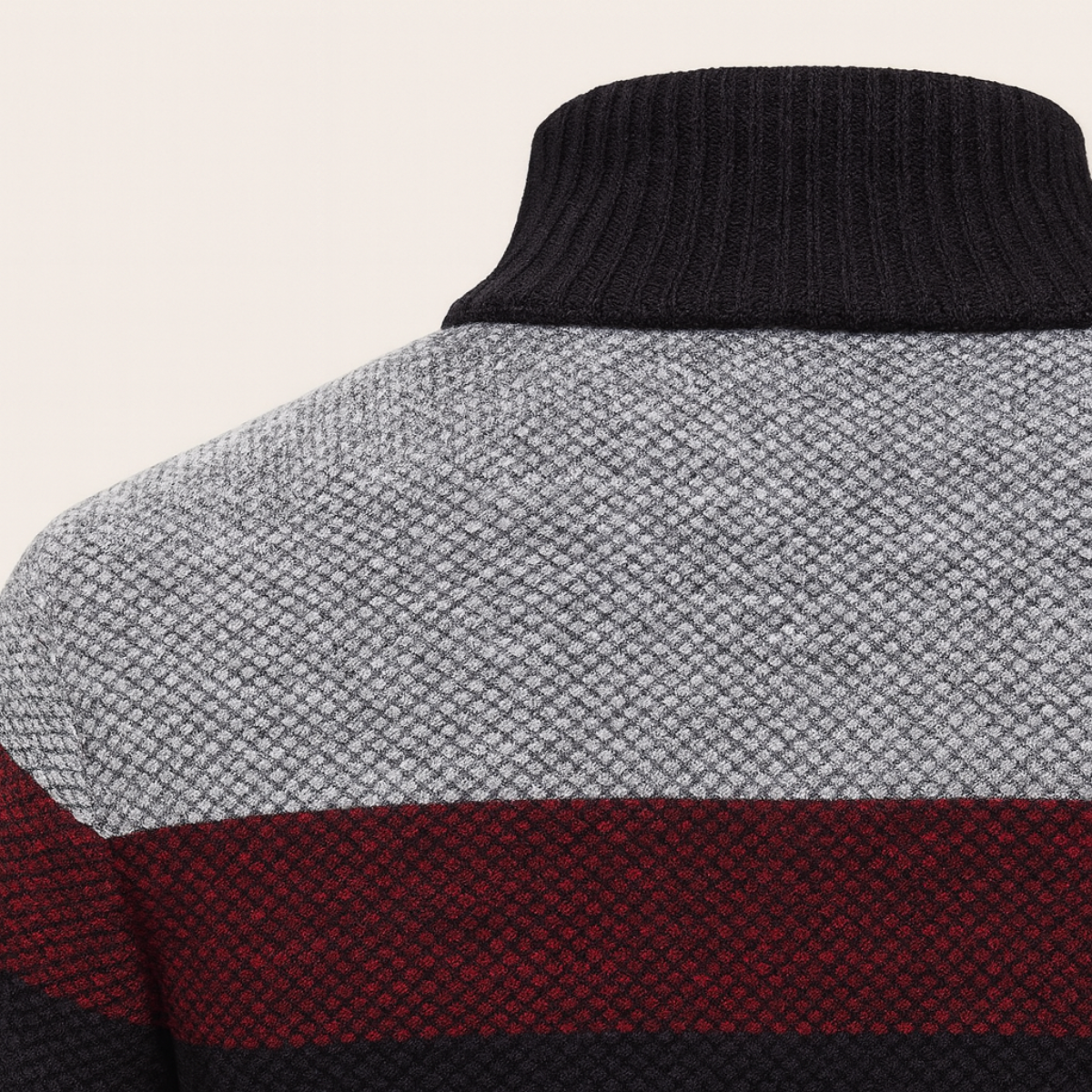 Warm Men's Striped Zip Up Cardigan Sweater