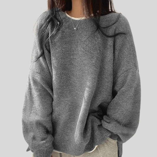 Soft Warm Crew Neck Long Sleeve Sweater - OutfitLondon