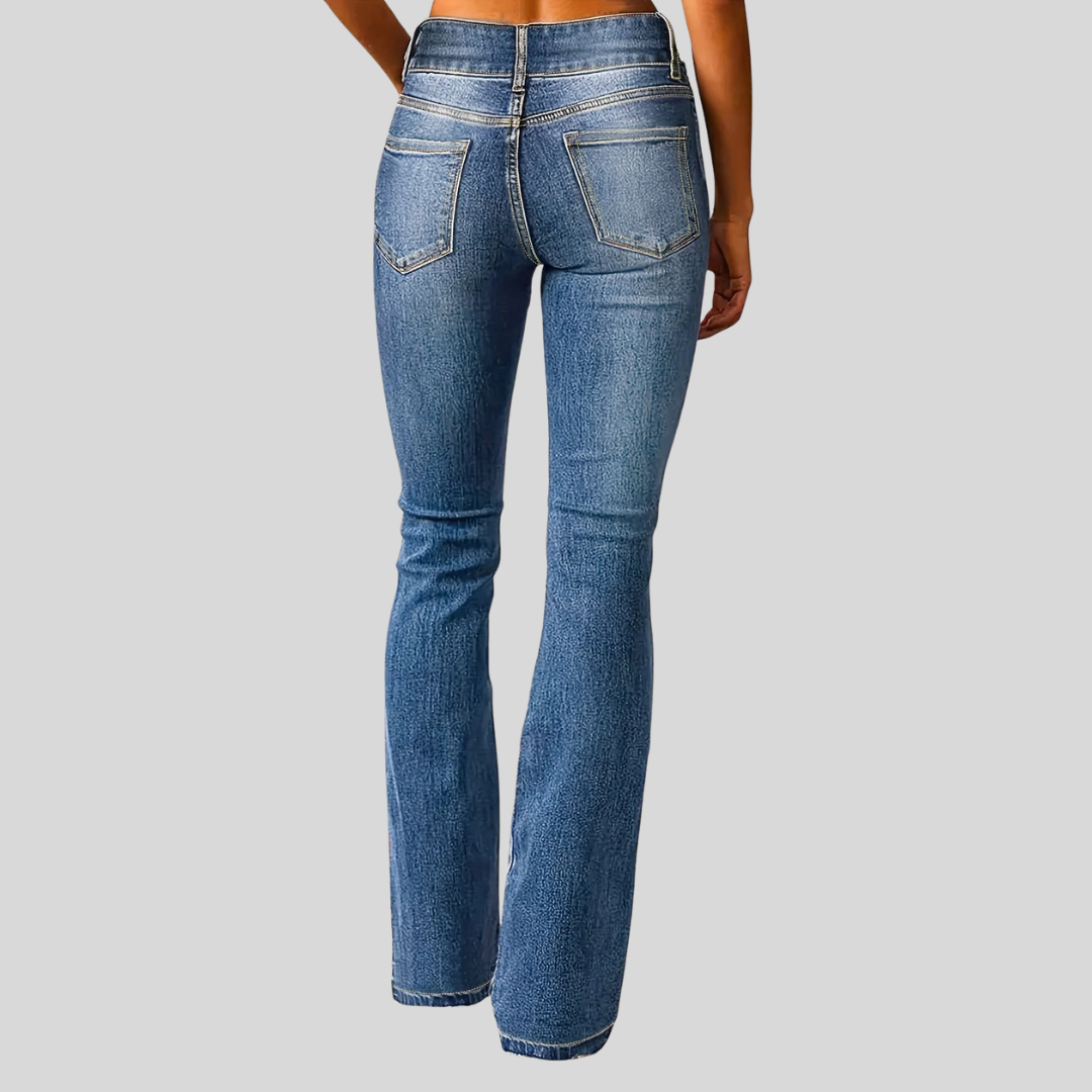 Trendy High Waisted Wide Leg Jeans