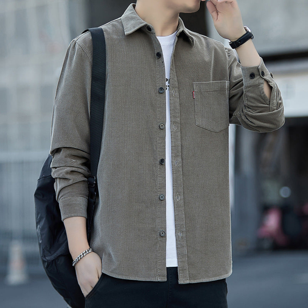 Relaxed Fit Mens Long Sleeve Coat