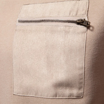Relaxed Fit Men's Crew Neck Sweater with Pocket