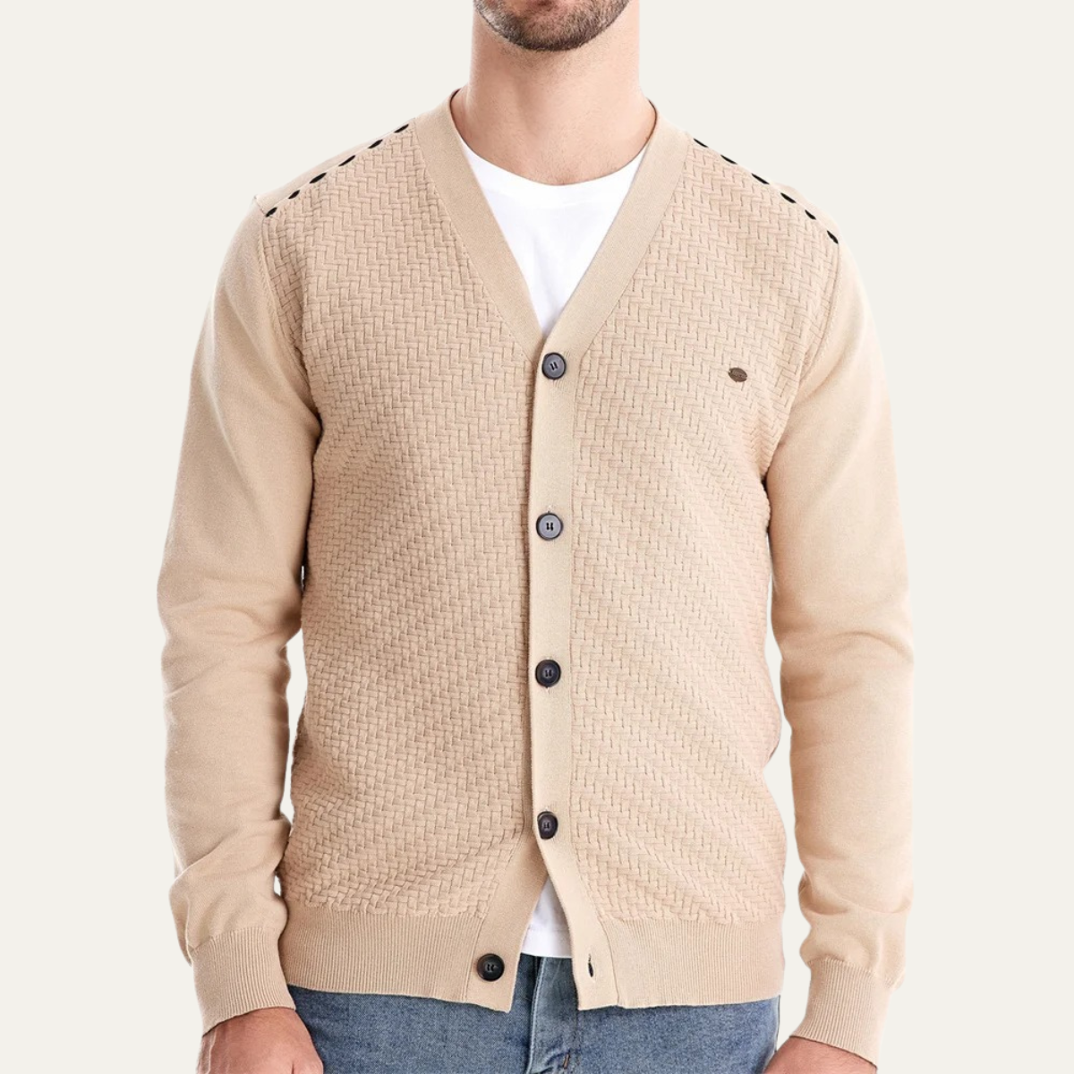 Classic Textured Open Front Cardigan Sweater