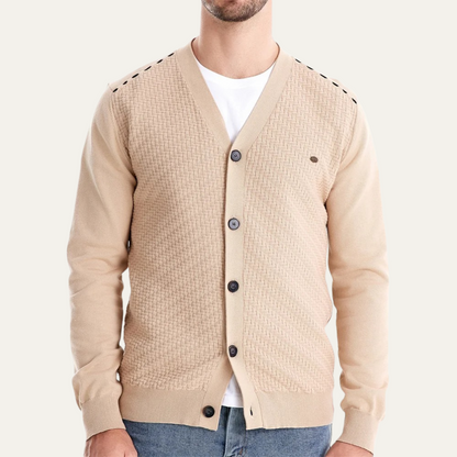 Classic Textured Open Front Cardigan Sweater