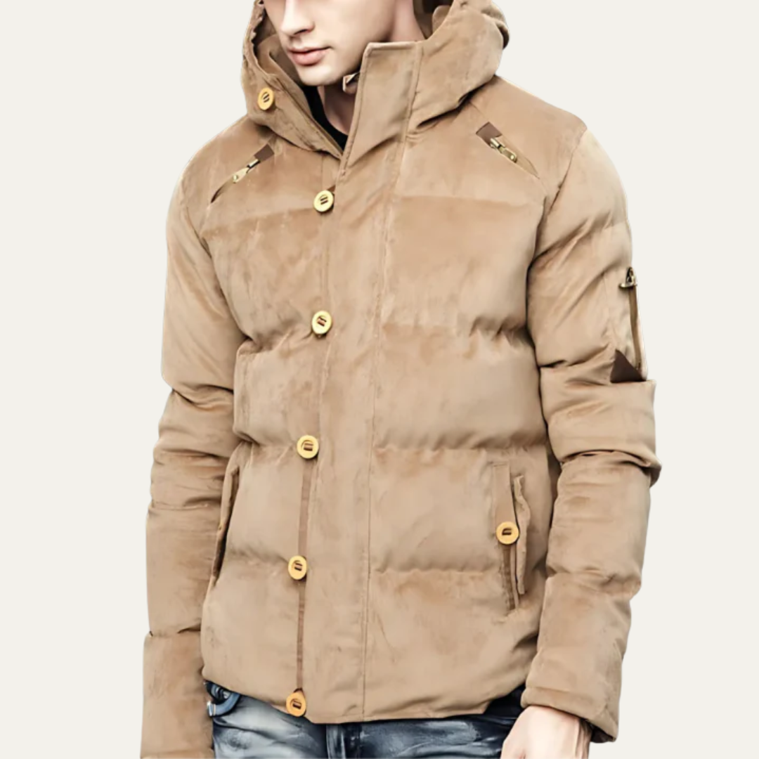 Warm Waterproof Hooded Puffer Coat for Men