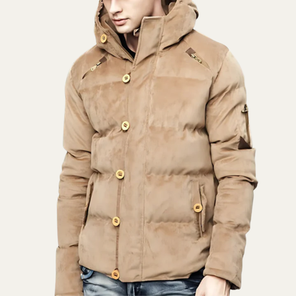 Warm Waterproof Hooded Puffer Coat for Men
