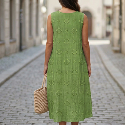 Comfortable Cap Sleeveless Midi Summer Dress