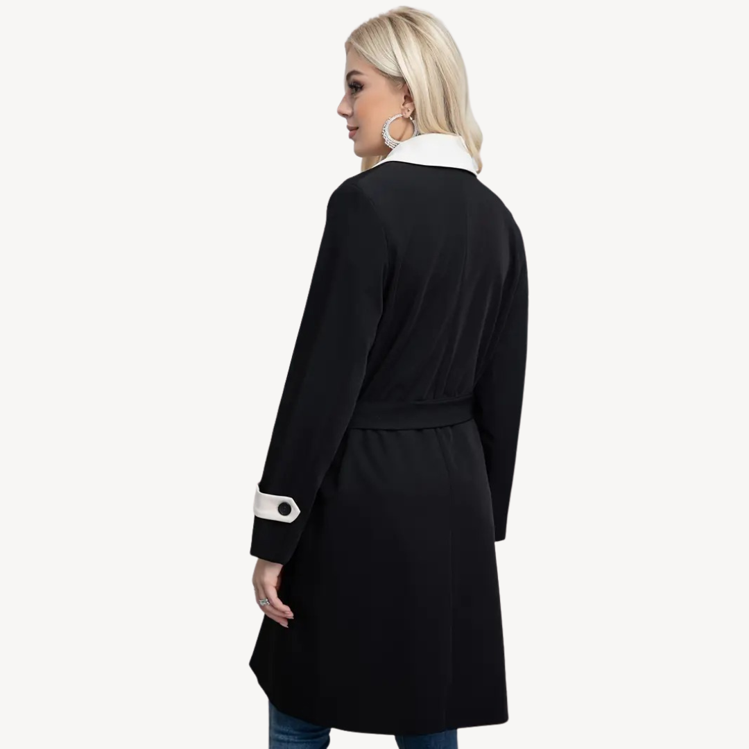 Classic Double Breasted Long Coat for Women