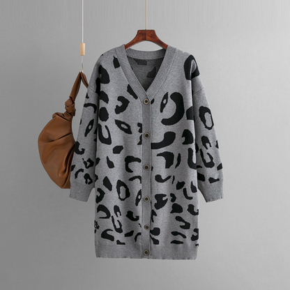 Cozy Animal Print Women's Cardigan