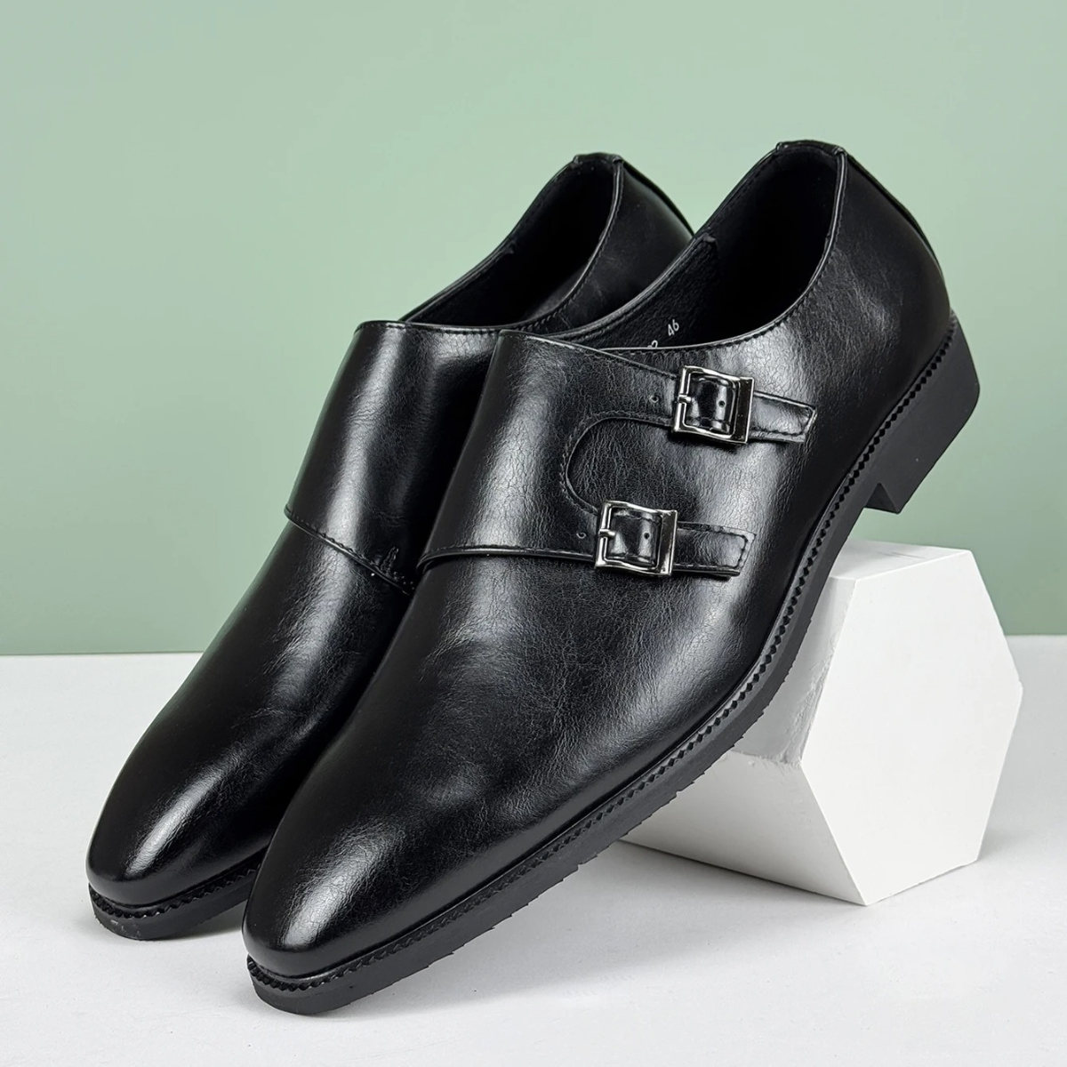 Classic Italian Leather Double Strap Dress Shoes