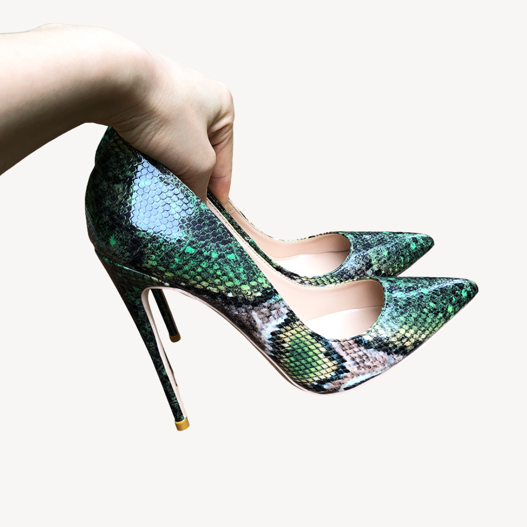 Comfortable Snake Print High Heels for Women