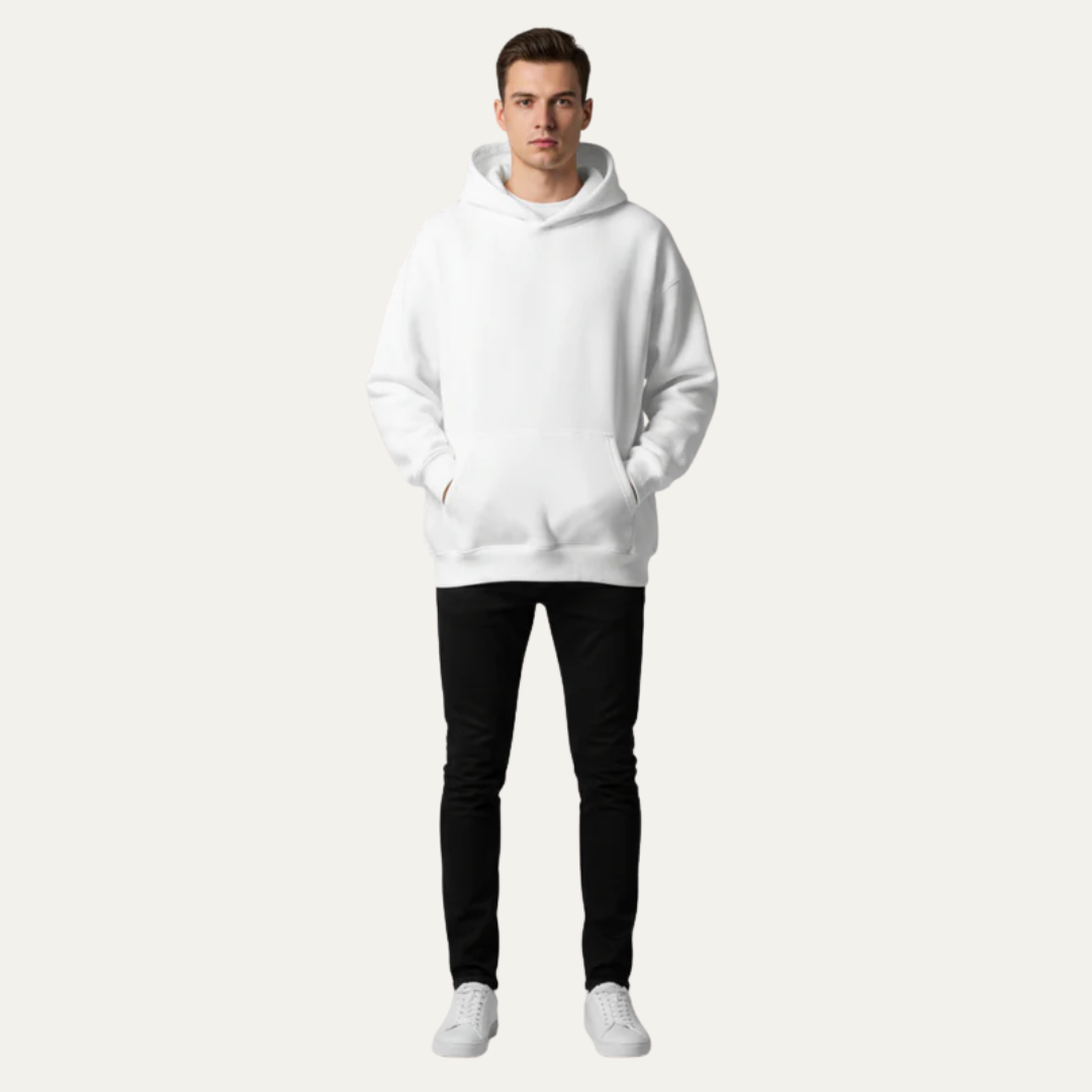 Relaxed Fit Hooded Sweatshirt with Pouch Pocket