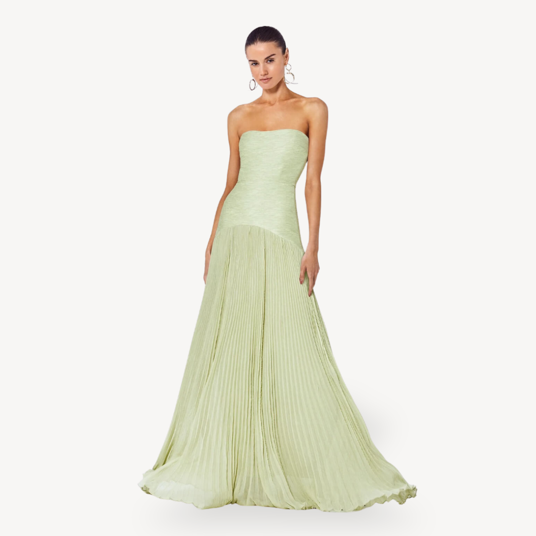 Elegant Emerald Off Shoulder Evening Dress