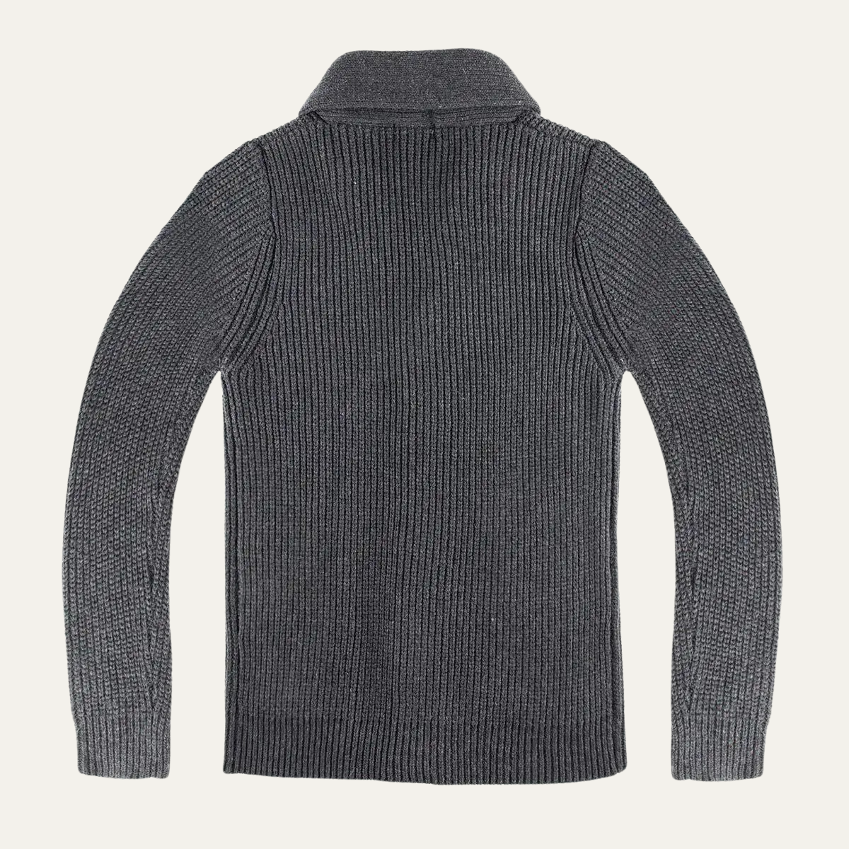 Cozy Men's Crew Neck Thick Knit Cardigan Sweater