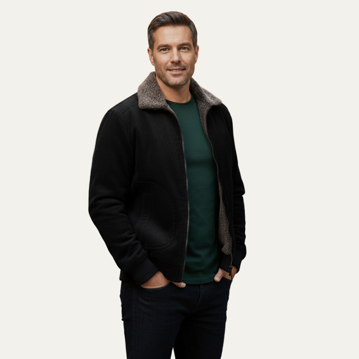Classic Crew Neck Knit Polo Sweater