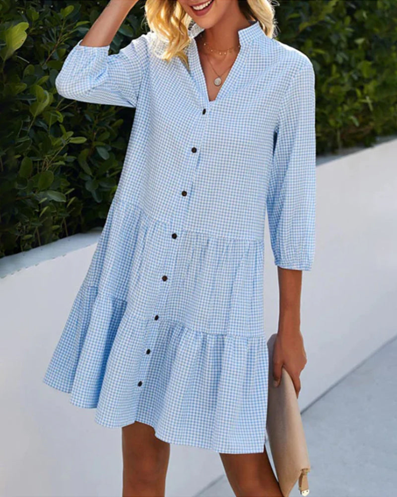 Timeless Plaid Summer Dress for Ladies - OutfitLondon