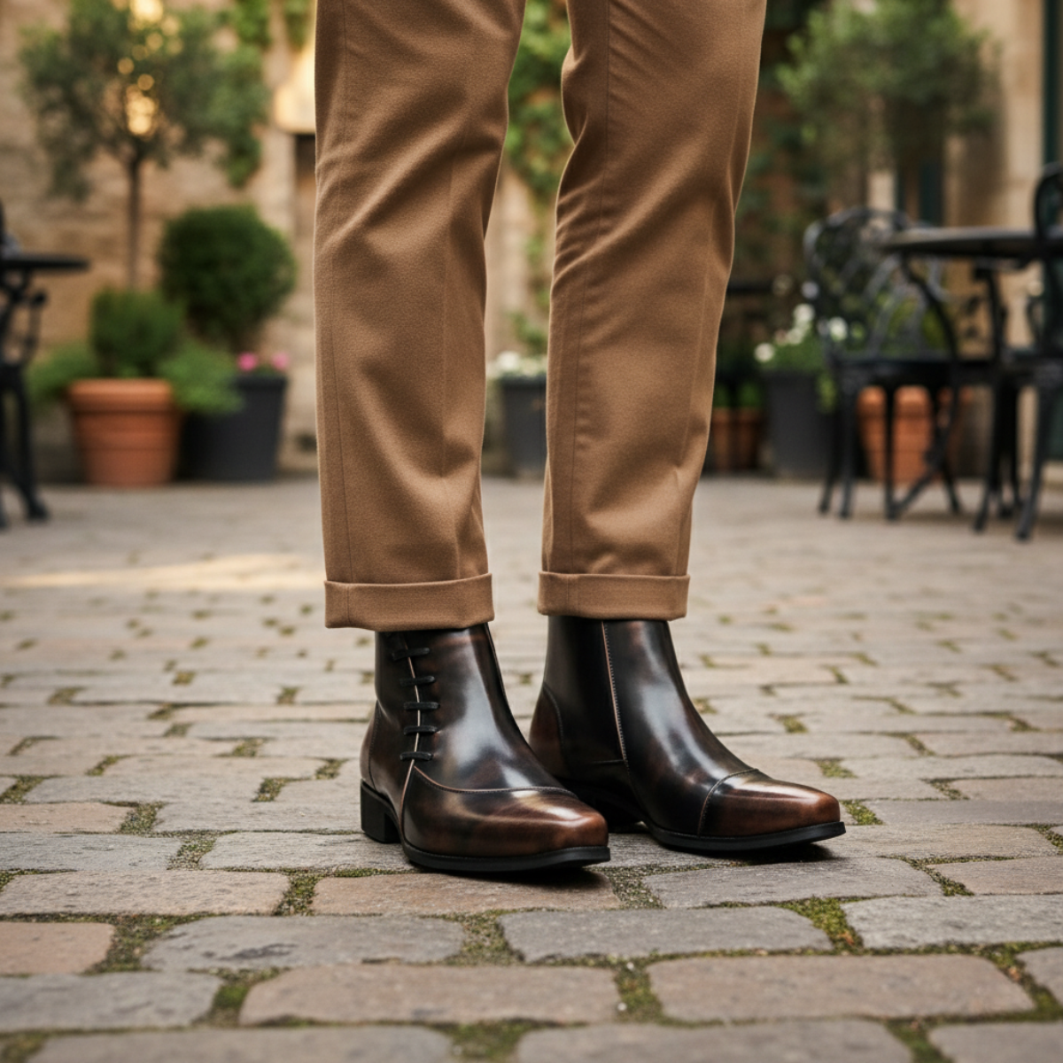 Stylish Men's Black Leather Ankle Chelsea Boots