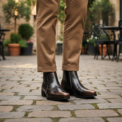 Stylish Men's Black Leather Ankle Chelsea Boots